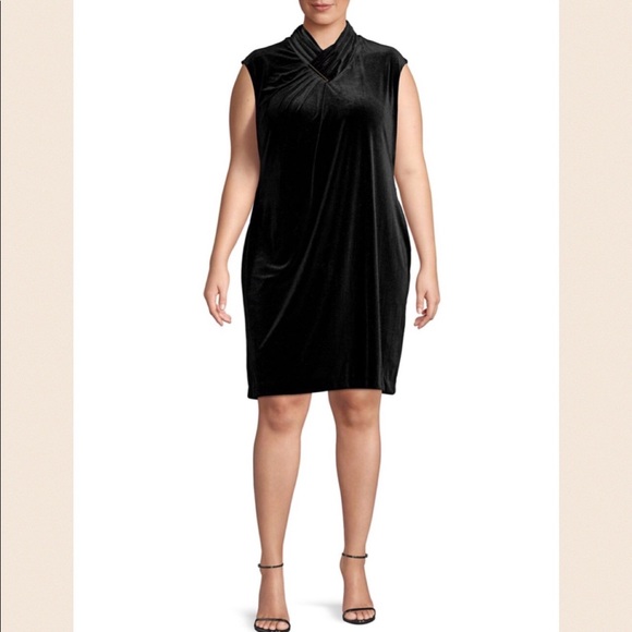 Calvin Klein Dresses & Skirts - SOLD Calvin Klein Plus Cowl Neck Velvet Shift